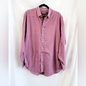 Vinayard Vines Shirt Mens Large Brick Red Plaid Button Up Long Sleeve